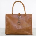 GRAYS ALICE LEATHER CROC HANDBAG