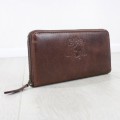 GRAYS SALLY EQUINE EMBOSSED DARK BROWN PURSE