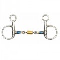 SHIRES HANGING CHEEK BLUE ALLOY ROLLER SNAFFLE 6336
