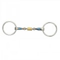 SHIRES LOOSE RING BLUE ALLOY ROLLER SNAFFLE 6358