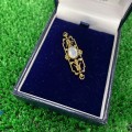 SPARTAN VINTAGE STOCK PIN - SQUARE DECO WITH WHITE STONE